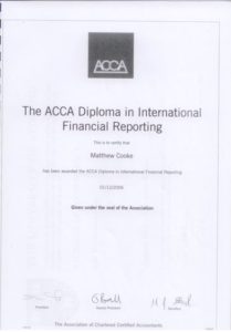 Matt Cooke Diploma IFRS